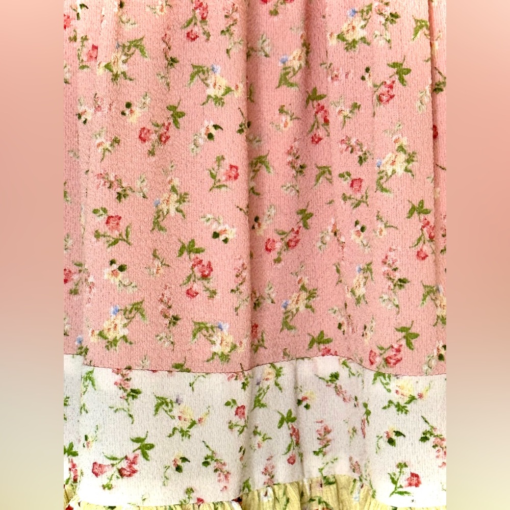 Bonnie Jean Smocked Pink / Yellow Floral Sun Dress - Picture 6 of 16